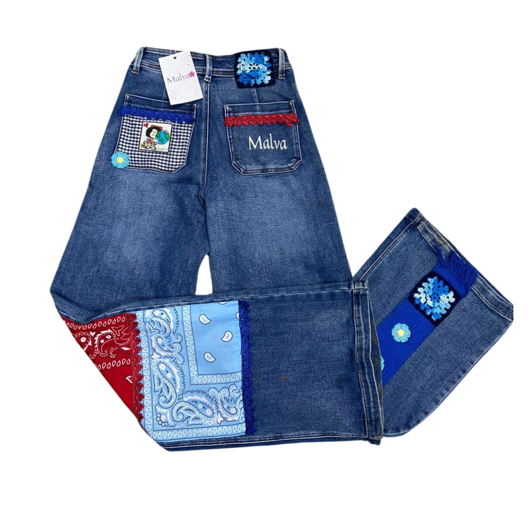 Pantalones dama jean azul